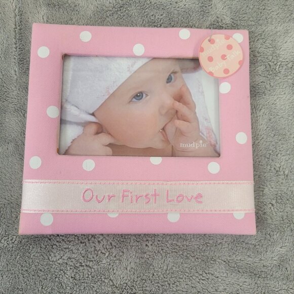 Mud Pie Baby Talk Picture Photo Frame Girl Cloth Covered 4 X 6 S96E - Picture 2 of 9